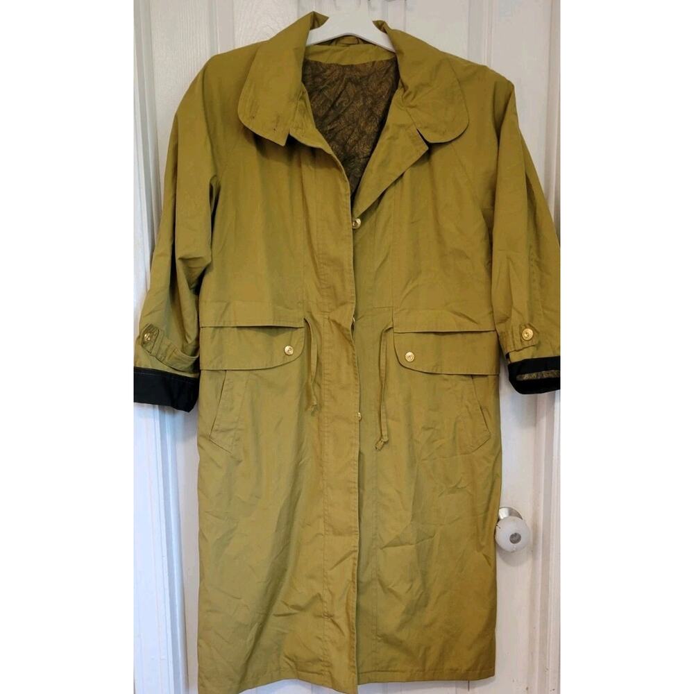 Vintage Full-Length Trench Jacket Oversized Womens XXL Mustard Yellow